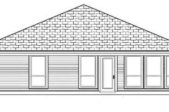 Exterior - Rear Elevation for Traditional House Plan #84-334 - 3 bed, 2 bath