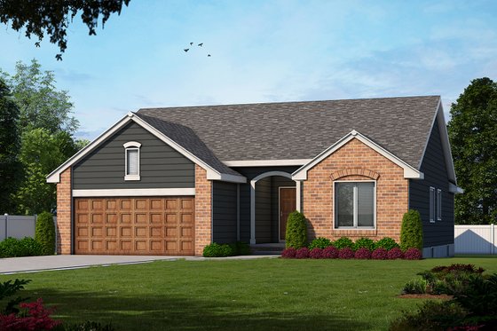 Exterior - Front Elevation 3 for Traditional House Plan #20-109 - 3 bed, 2 bath