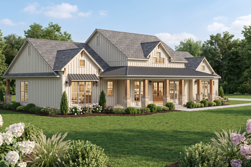 House Blueprint - Exterior - Other Elevation 3 for Farmhouse House Plan #923-510 - 3 bed, 3.5 bath