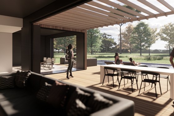 Interior - Family Room 1 for Modern House Plan #473-4 - 3 bed, 3.5 bath