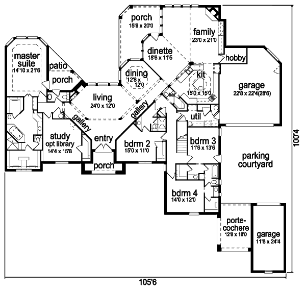 Home Plan - European Floor Plan - Main Floor Plan #84-426