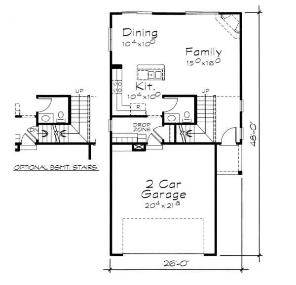 Home Plan - Traditional Floor Plan - Main Floor Plan #20-2102