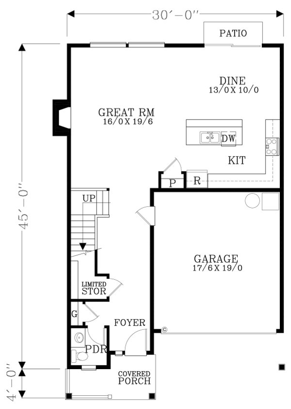 Craftsman Floor Plan - Main Floor Plan #53-494