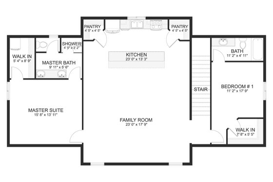 Floor Plan - Upper Floor for Farmhouse House Plan #1060-118 - 2 bed, 2.5 bath