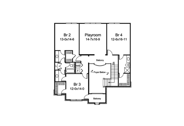 Floor Plan - Upper Floor Plan #57-601