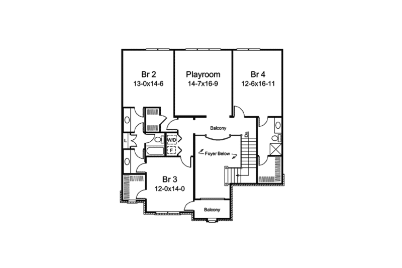 Home Plan - Floor Plan - Upper Floor House Plan #57-601 - 4 bed, 3.5 bath