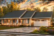 Ranch Style House Plan - 3 Beds 2 Baths 1200 Sq/Ft Plan #54-602 