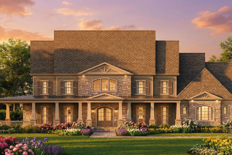 Home Plan - Exterior - Front Elevation 4 for Colonial House Plan #119-413 - 4 bed, 3 bath