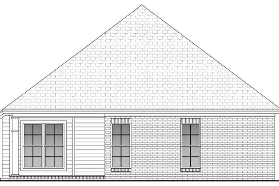 Exterior - Rear Elevation for Country House Plan #430-51 - 3 bed, 2 bath