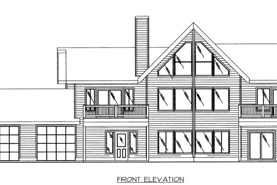 Exterior - Front Elevation 3 for Modern House Plan #117-465 - 3 bed, 2.5 bath