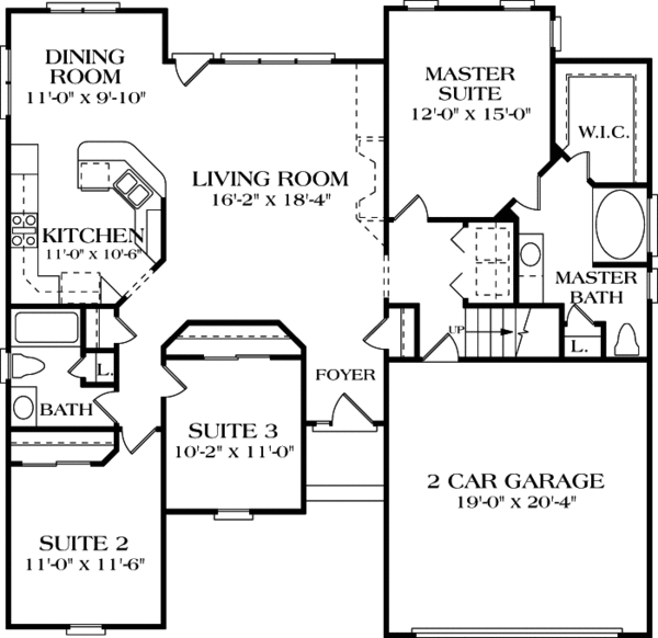 Home Plan - Traditional Floor Plan - Main Floor Plan #453-66