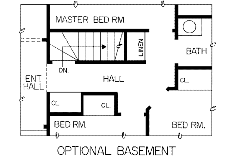 Home Plan - Floor Plan - Upper Floor for Traditional House Plan #72-443 - 3 bed, 2.5 bath