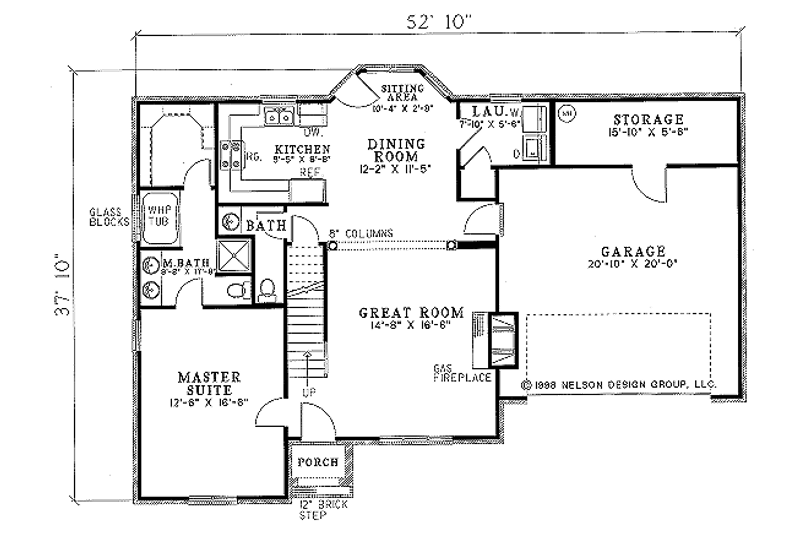 Home Plan - Floor Plan - Main Floor for Traditional House Plan #17-285 - 3 bed, 2.5 bath