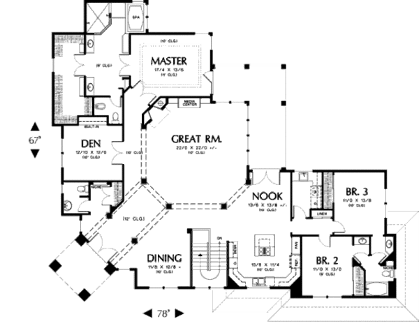 Architectural House Design - Floor Plan - Main Floor Plan #48-298