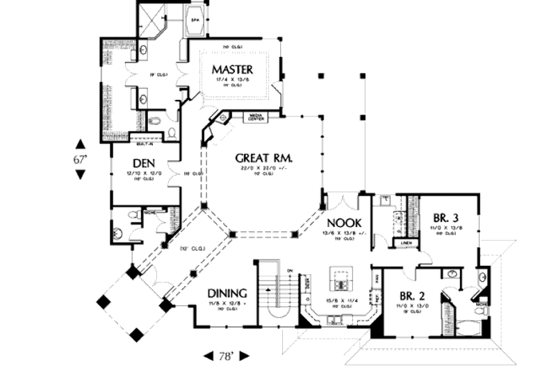 Architectural House Design - Floor Plan - Main Floor House Plan #48-298 - 4 bed, 3.5 bath