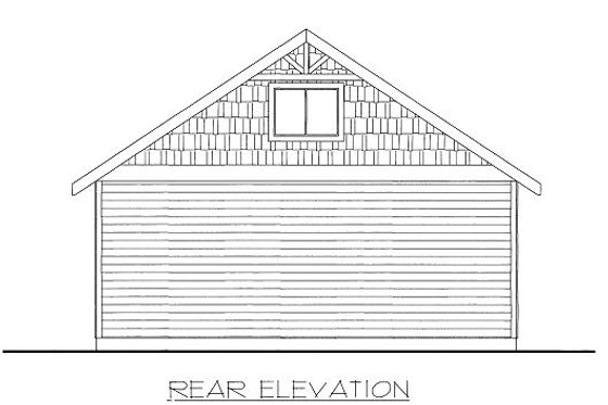 Exterior - Rear Elevation for Bungalow House Plan #117-804, 0 bath