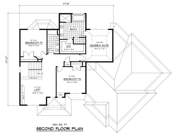 Prairie Floor Plan - Upper Floor Plan #51-297