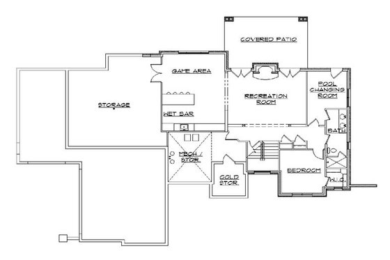 Floor Plan - Lower Floor for Traditional House Plan #5-270 - 5 bed, 3.5 bath