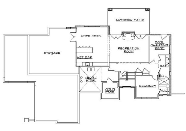 House Plan Design - Traditional Floor Plan - Lower Floor Plan #5-270