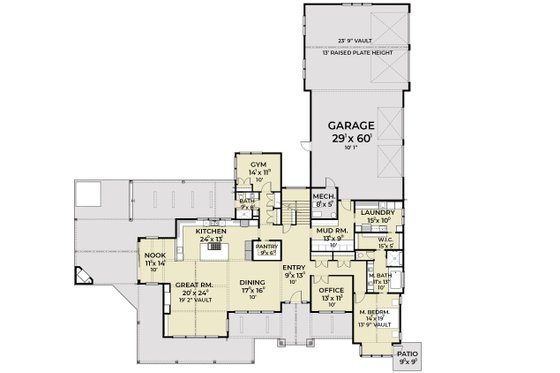 Floor Plan - Main Floor for Farmhouse House Plan #1070-248 - 6 bed, 4 bath