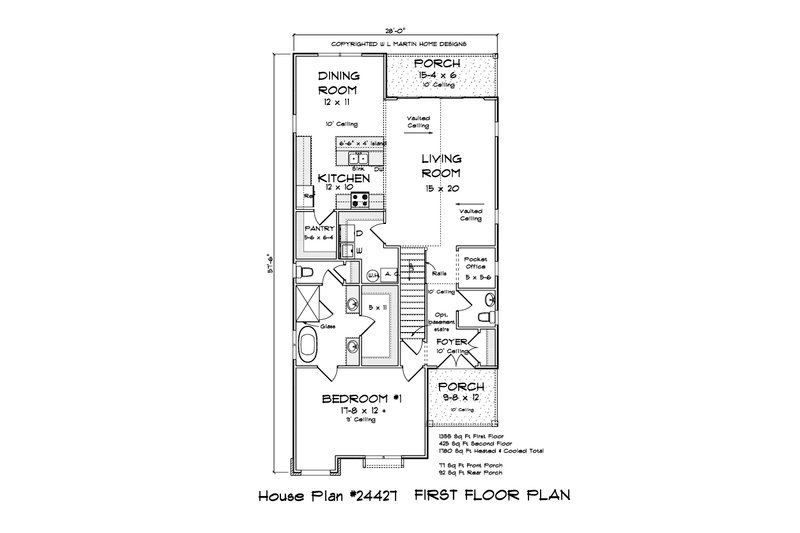 House Blueprint - Floor Plan - Main Floor for Modern House Plan #513-2219 - 3 bed, 2.5 bath