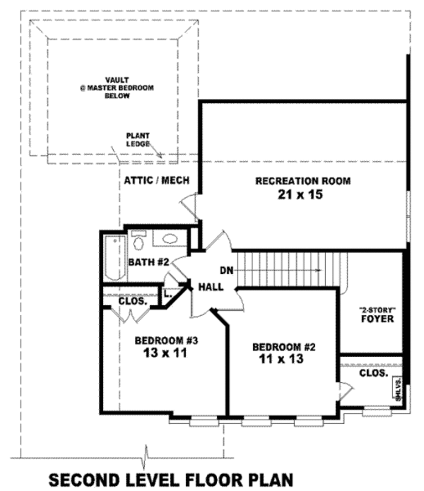 European Floor Plan - Upper Floor Plan #81-830