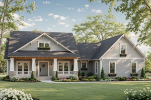 Architectural House Design - Craftsman Exterior - Front Elevation Plan #21-544