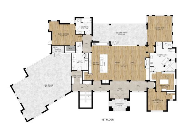 Architectural House Design - Modern Floor Plan - Main Floor Plan #1110-39