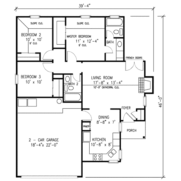 House Blueprint - Country Floor Plan - Main Floor Plan #410-247