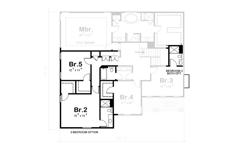 Architectural House Design - Floor Plan - Other Floor for Craftsman House Plan #20-2625 - 5 bed, 2.5 bath