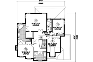 Floor Plan - Upper Floor for European House Plan #25-4630 - 4 bed, 2 bath