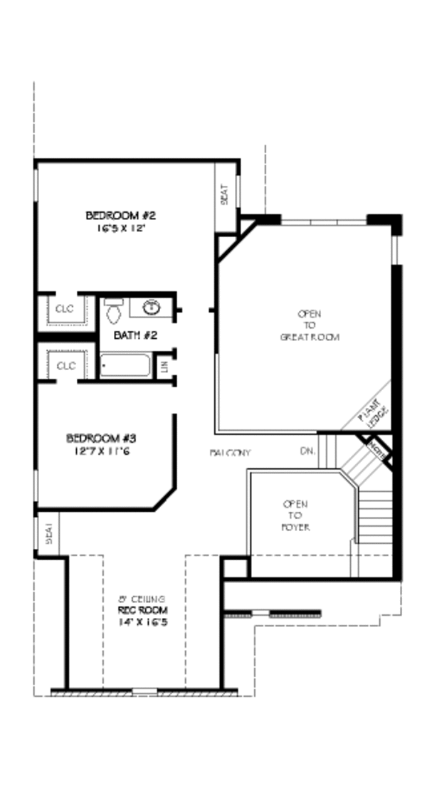 European Floor Plan - Upper Floor Plan #424-232