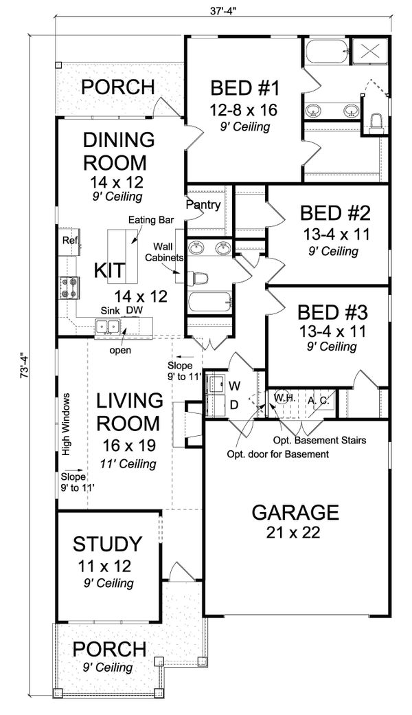 Home Plan - Cottage Floor Plan - Main Floor Plan #513-2087