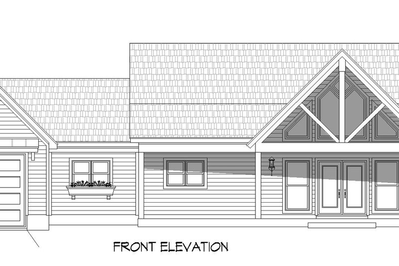 House Blueprint - Exterior - Front Elevation 3 for Southern House Plan #932-850 - 2 bed, 2 bath