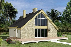 Cottage Exterior - Front Elevation Plan #57-493