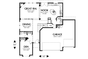Floor Plan - Main Floor for Traditional House Plan #48-322 - 3 bed, 2.5 bath