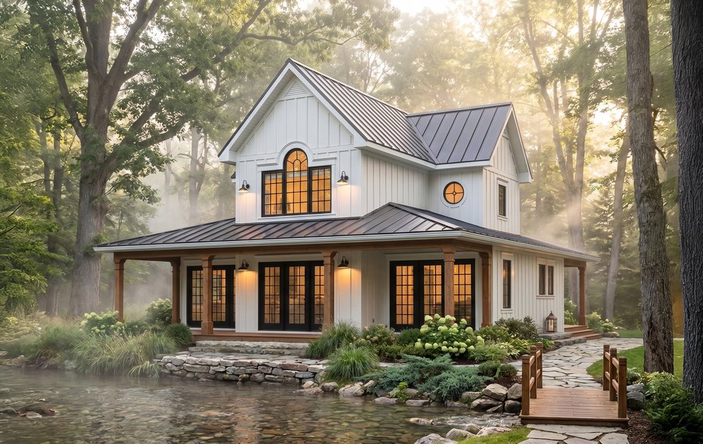 Exterior - Front Elevation 2 for Farmhouse House Plan #23-826 - 4 bed, 2.5 bath
