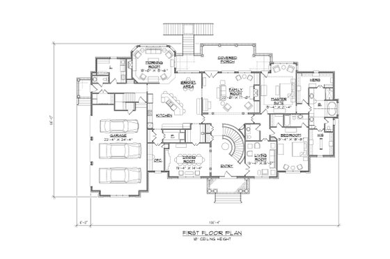 Floor Plan - Main Floor for European House Plan #1054-92 - 4 bed, 4.5 bath