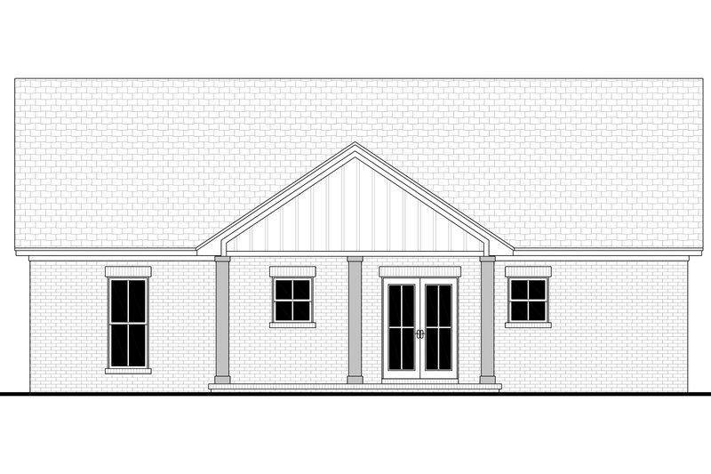 Architectural House Design - Exterior - Rear Elevation 1 for Farmhouse House Plan #430-445 - 3 bed, 2 bath