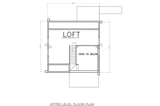 Floor Plan - Upper Floor for Log House Plan #117-554 - 1 bed, 1 bath
