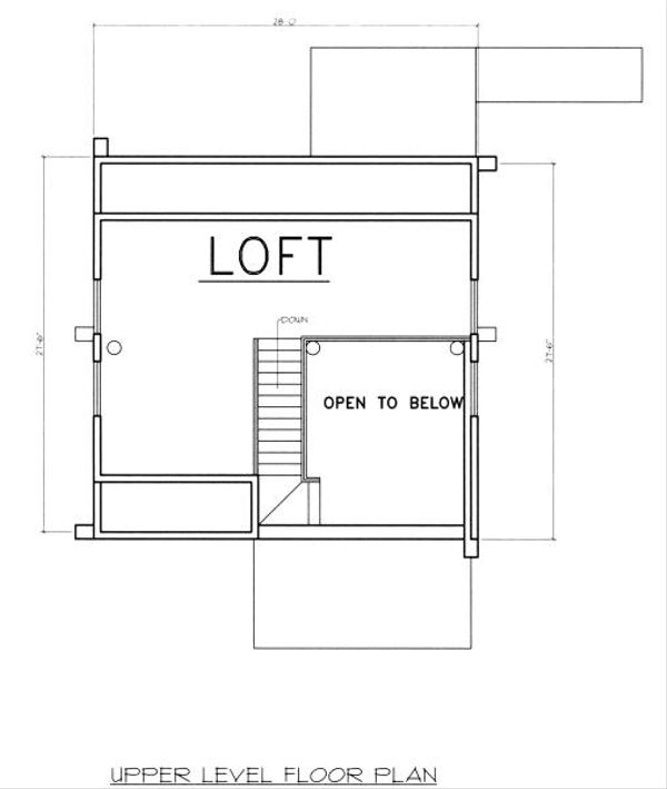 Log Floor Plan - Upper Floor Plan #117-554