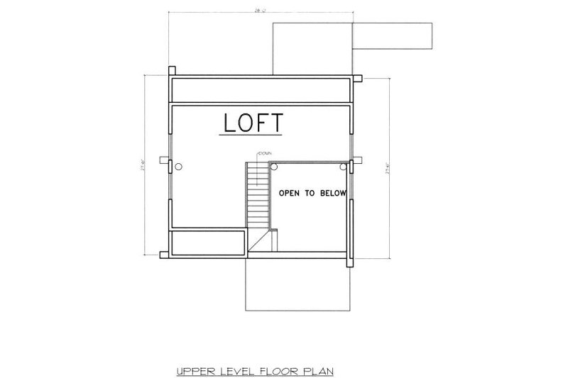 Home Plan - Floor Plan - Upper Floor for Log House Plan #117-554 - 1 bed, 1 bath