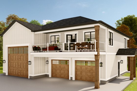 Exterior - Front Elevation 3 for Farmhouse House Plan #1060-123 - 1 bed, 2 bath