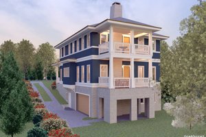 Exterior - Rear Elevation for Contemporary House Plan #926-4 - 5 bed, 3.5 bath