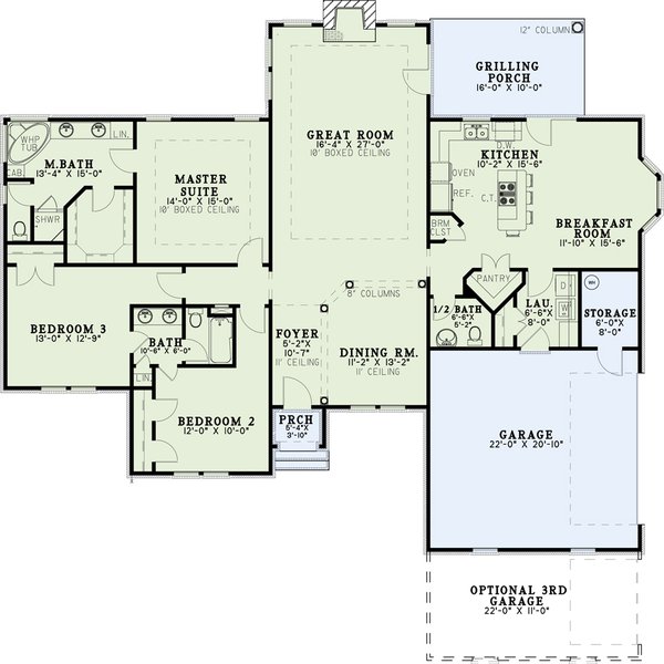 Home Plan - Country Floor Plan - Main Floor Plan #17-2853