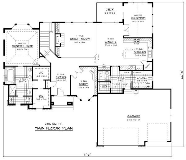 Traditional Floor Plan - Main Floor Plan #51-330