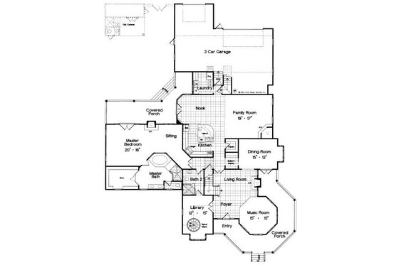 Floor Plan - Main Floor for Traditional House Plan #417-429 - 4 bed, 4 bath
