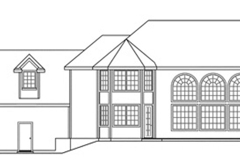 Home Plan - Exterior - Rear Elevation for European House Plan #124-324 - 3 bed, 3.5 bath