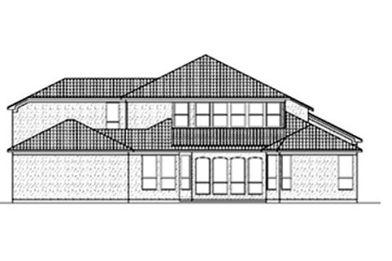 Exterior - Rear Elevation for European House Plan #84-427 - 5 bed, 4.5 bath