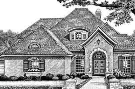 Exterior - Front Elevation for European House Plan #310-278 - 3 bed, 2.5 bath